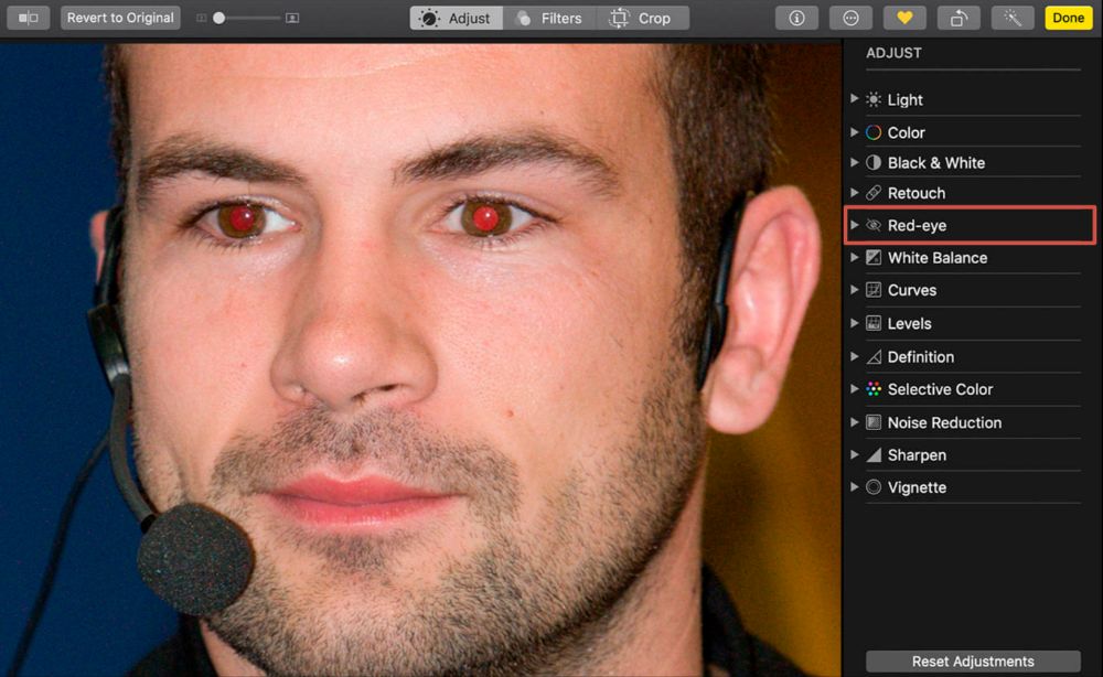 Как устранить красные глаза на Mac