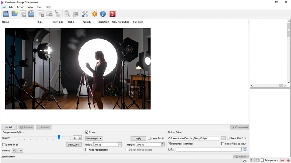 программа для сжатия фото Caesium Image Compressor