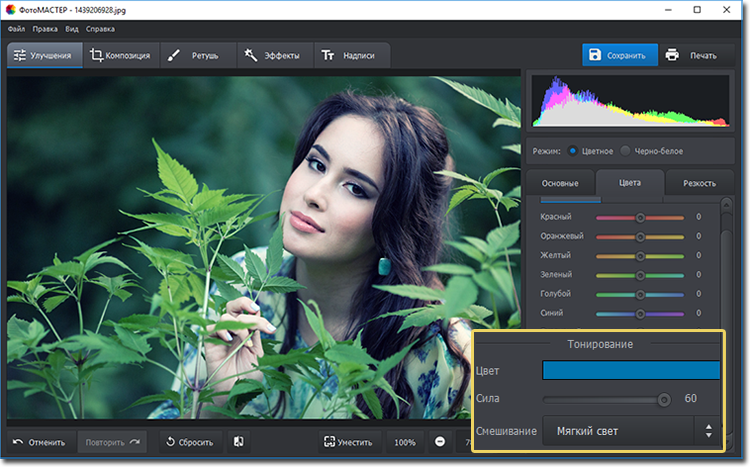 тонирование фото